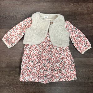 Baby Girl 9 Month Floral Dress with Vest